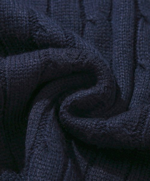 TRILLION(トリリオン)の「ウォッシャブルボート刺繍ケーブルクルーネックニット (CURRENT NAVY)(ニット/セーター・レディース・その他・X-LARGE/MEDIUM/LARGE)」の7枚目の写真