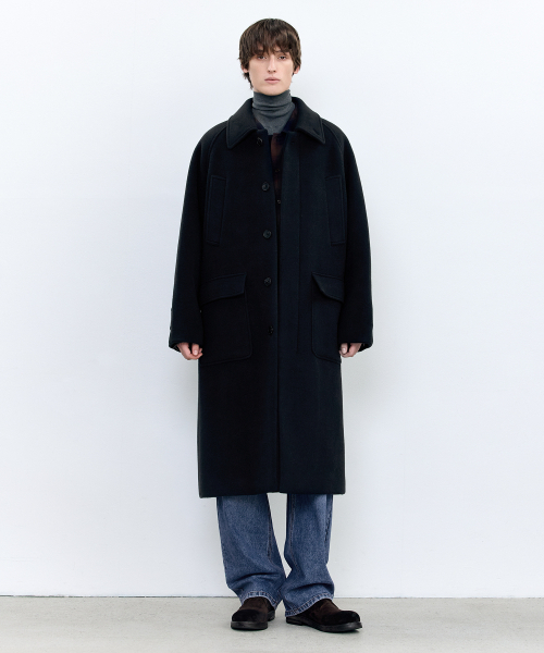 80's 90's vintage オーバーサイズ ドルマン チェスターコート オーバーサイズバルマカンコート DARK NAVY（チェスターコート