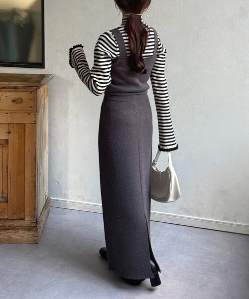 Thevon（ゼボン）の「ラメニットビスチェ×スカートSETUP（ワンピース・レディース・ブラック/チャコールグレー・FREE）」の11枚目の写真