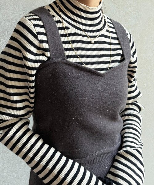 Thevon（ゼボン）の「ラメニットビスチェ×スカートSETUP（ワンピース・レディース・ブラック/チャコールグレー・FREE）」の15枚目の写真