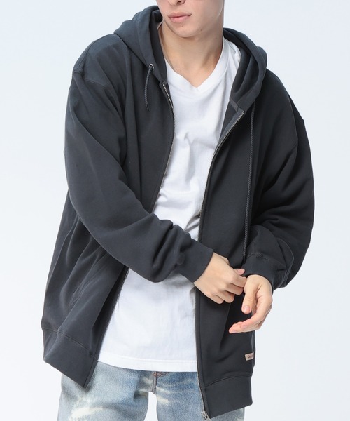 Goodwear（グッドウェア）の「Goodwear (グッドウェア) USAコットン オーバーシルエット フルジップ パーカー メンズ レディース（パーカー・メンズ・グレー/ブラック/ダークグレー・M/LL/L）」の3枚目の写真