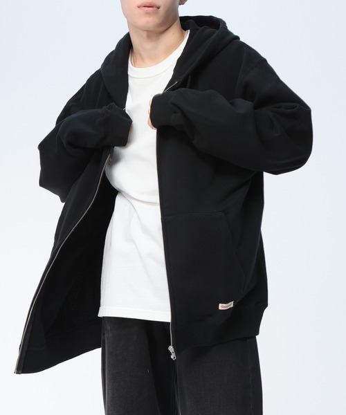 Goodwear（グッドウェア）の「Goodwear (グッドウェア) USAコットン オーバーシルエット フルジップ パーカー メンズ レディース（パーカー・メンズ・グレー/ブラック/ダークグレー・M/LL/L）」の2枚目の写真
