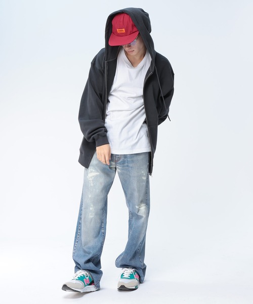 Goodwear（グッドウェア）の「Goodwear (グッドウェア) USAコットン オーバーシルエット フルジップ パーカー メンズ レディース（パーカー・メンズ・グレー/ブラック/ダークグレー・M/LL/L）」の4枚目の写真