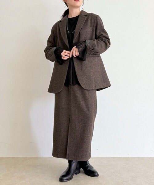 fredy emue（フレディエミュ）の「レースドッキングロンTシャツ（Tシャツ/カットソー・レディース・オフホワイト/ブラック・38）」の11枚目の写真