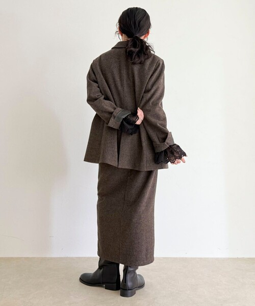 fredy emue（フレディエミュ）の「レースドッキングロンTシャツ（Tシャツ/カットソー・レディース・オフホワイト/ブラック・38）」の12枚目の写真