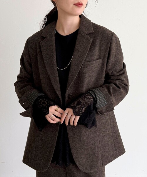 fredy emue（フレディエミュ）の「レースドッキングロンTシャツ（Tシャツ/カットソー・レディース・オフホワイト/ブラック・38）」の14枚目の写真