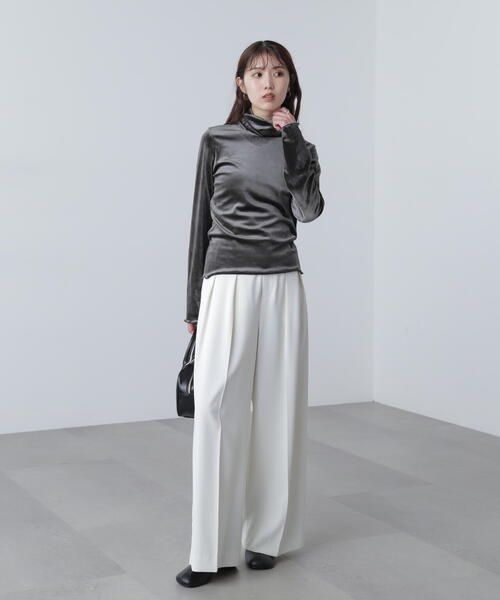 FREE'S MART（フリーズマート）の「◆〈ＭＦＭ〉ベロアタートルカットソー（Tシャツ/カットソー・レディース・グレー/ホワイト・FREE）」の6枚目の写真