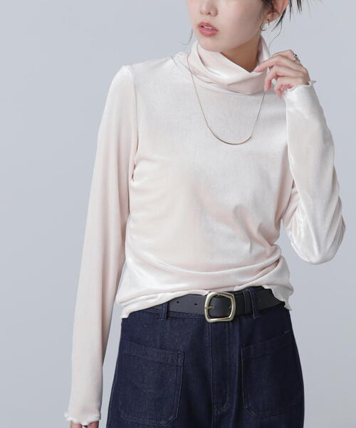 FREE'S MART（フリーズマート）の「◆〈ＭＦＭ〉ベロアタートルカットソー（Tシャツ/カットソー・レディース・グレー/ホワイト・FREE）」の9枚目の写真