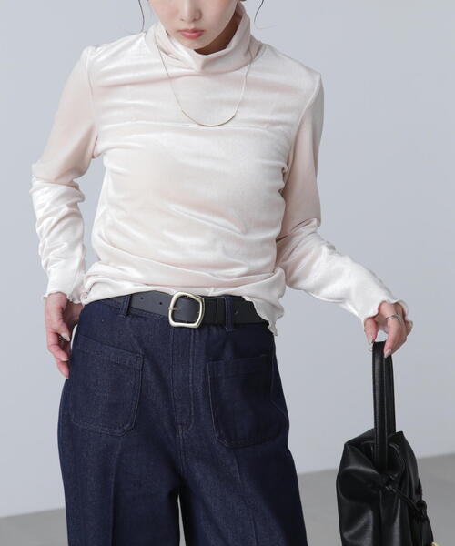 FREE'S MART（フリーズマート）の「◆〈ＭＦＭ〉ベロアタートルカットソー（Tシャツ/カットソー・レディース・グレー/ホワイト・FREE）」の11枚目の写真