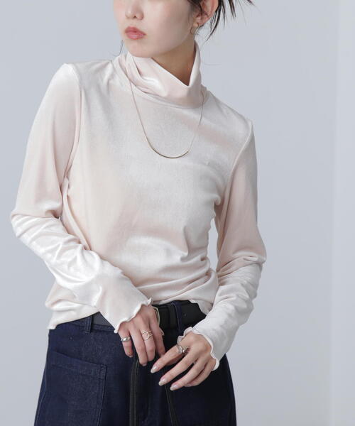 FREE'S MART（フリーズマート）の「◆〈ＭＦＭ〉ベロアタートルカットソー（Tシャツ/カットソー・レディース・グレー/ホワイト・FREE）」の12枚目の写真