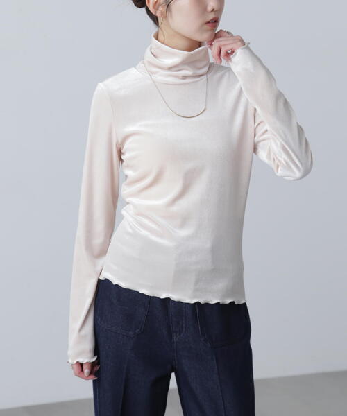 FREE'S MART（フリーズマート）の「◆〈ＭＦＭ〉ベロアタートルカットソー（Tシャツ/カットソー・レディース・グレー/ホワイト・FREE）」の16枚目の写真