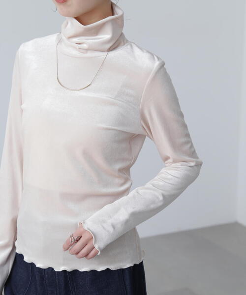 FREE'S MART（フリーズマート）の「◆〈ＭＦＭ〉ベロアタートルカットソー（Tシャツ/カットソー・レディース・グレー/ホワイト・FREE）」の20枚目の写真