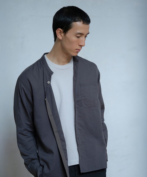 OMNIGOD（オムニゴッド）の「[OMNIGOD mens / オムニゴッド] ダブルガーゼ スタンドカラーワークシャツ（シャツ/ブラウス・メンズ・コバルトブルー/ホワイト/グレー・2/4/3）」の8枚目の写真