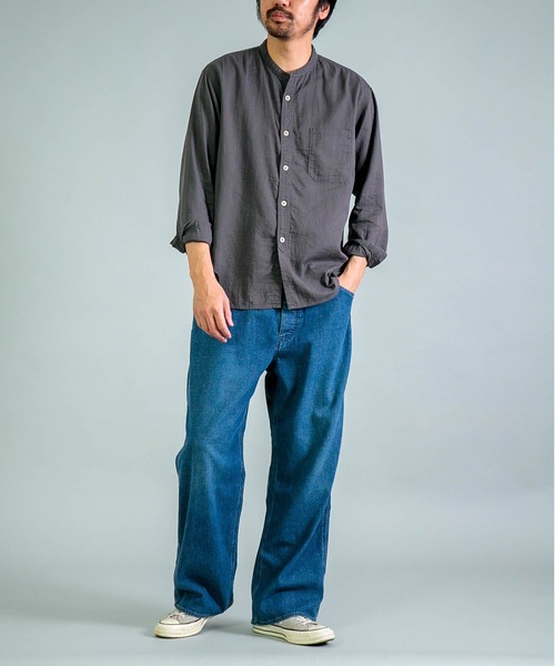 OMNIGOD（オムニゴッド）の「[OMNIGOD mens / オムニゴッド] ダブルガーゼ スタンドカラーワークシャツ（シャツ/ブラウス・メンズ・コバルトブルー/ホワイト/グレー・2/4/3）」の11枚目の写真