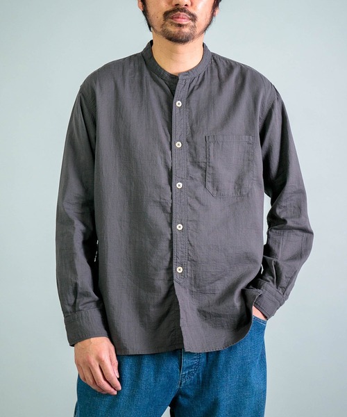OMNIGOD mens / オムニゴッド] ダブルガーゼ スタンドカラーワーク
