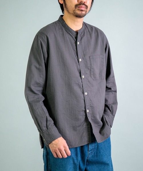 OMNIGOD（オムニゴッド）の「[OMNIGOD mens / オムニゴッド] ダブルガーゼ スタンドカラーワークシャツ（シャツ/ブラウス・メンズ・コバルトブルー/ホワイト/グレー・2/4/3）」の10枚目の写真