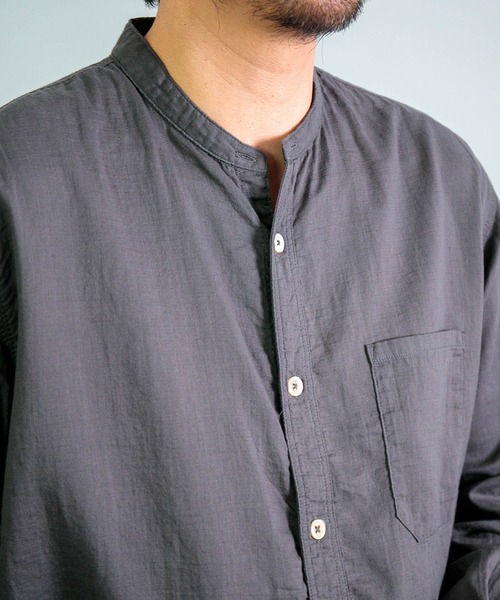 OMNIGOD（オムニゴッド）の「[OMNIGOD mens / オムニゴッド] ダブルガーゼ スタンドカラーワークシャツ（シャツ/ブラウス・メンズ・コバルトブルー/ホワイト/グレー・2/4/3）」の20枚目の写真