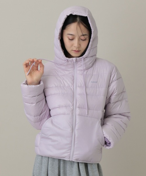 AMESWORLDWIDE(アメスワールドワイド)の「【UNISEX】AMES WORLDWIDE /ライトフードダウンジャケット(ダウンジャケット/コート・レディース・ブラック/アイボリー/ラベンダー・SMALL/MEDIUM)」の3枚目の写真