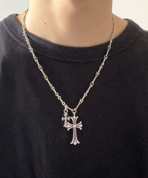 セール】クロスモチーフ 十字架 ネックレス シルバー メンズ