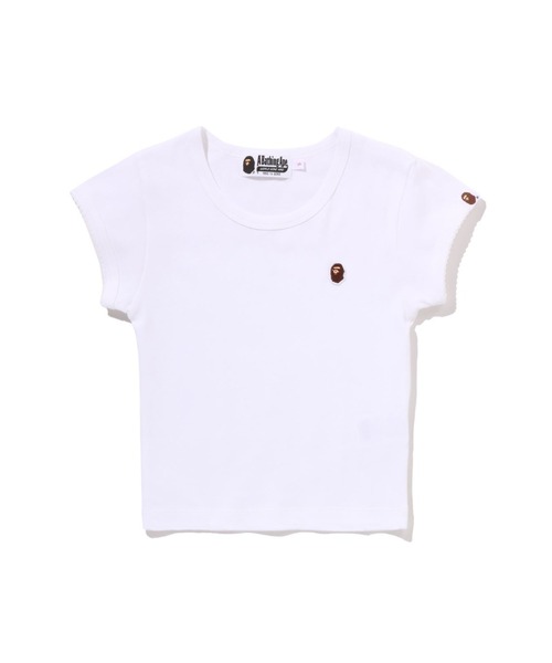 A BATHING APE（アベイシングエイプ）の「APE HEAD ONE POINT CROPPED TEE（Tシャツ/カットソー・レディース・ブラック/オレンジ/ホワイト・SMALL/MEDIUM/LARGE）」の2枚目の写真