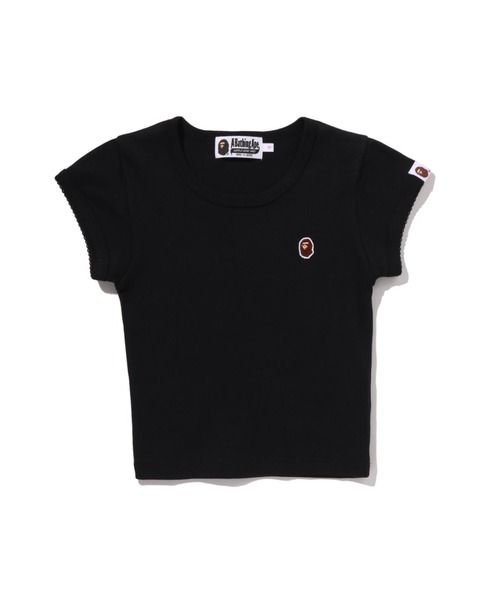 A BATHING APE（アベイシングエイプ）の「APE HEAD ONE POINT CROPPED TEE（Tシャツ/カットソー・レディース・ブラック/オレンジ/ホワイト・SMALL/MEDIUM/LARGE）」の3枚目の写真