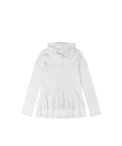 TUOMIO（トゥオミオ）の「FRILL CHIFFON HOODIE [WHITE]（その他トップス・レディース・その他・1/2）」の3枚目の写真