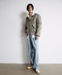 DUSTYWHITE（ダスティーホワイト）の「グレー パディッド ボンバージャケット（MA-1）」