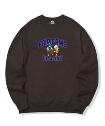 フェアゲームフレンズグラフィッククルーネック - ブラウン