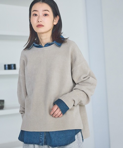 ■極美品PAL'LAS PALACE クルーネックニットプルオーバーミックス 極美品】PALLAS PALACEクルーネックニットプルオーバー - メルカリ