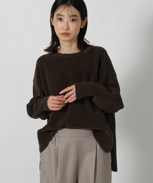 LAKOLE(ラコレ)の「シェニールクルーネックニットプルオーバー / 613121(ニット/セーター・レディース・グレイッシュベージュ/レッド/ブラウン/ネイビー・FREE)」の6枚目の写真