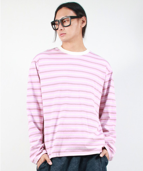 DEMARC(ドゥマーク)の「M MULTI STRIPE LONG SLEEVE TEE - Pink(Tシャツ/カットソー・メンズ・その他・LARGE/MEDIUM)」の4枚目の写真