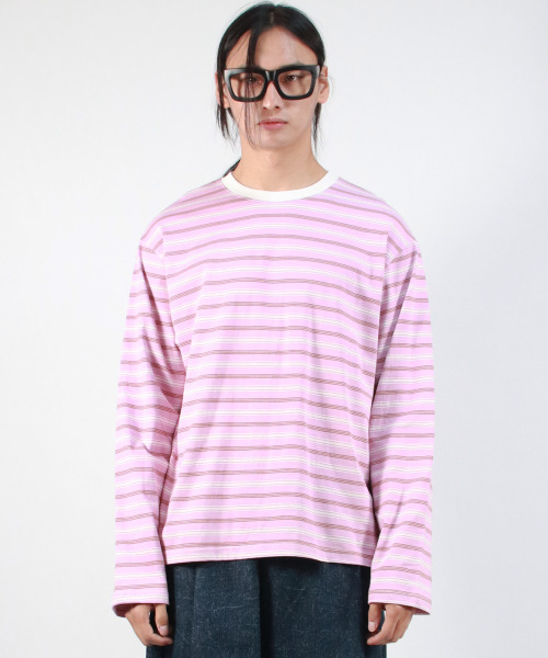 DEMARC(ドゥマーク)の「M MULTI STRIPE LONG SLEEVE TEE - Pink(Tシャツ/カットソー・メンズ・その他・LARGE/MEDIUM)」の5枚目の写真