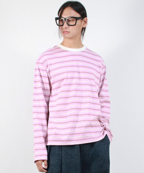 DEMARC(ドゥマーク)の「M MULTI STRIPE LONG SLEEVE TEE - Pink(Tシャツ/カットソー・メンズ・その他・LARGE/MEDIUM)」の6枚目の写真