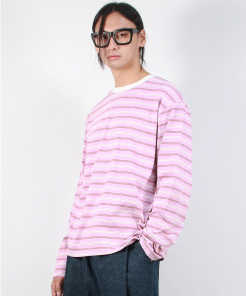 DEMARC(ドゥマーク)の「M MULTI STRIPE LONG SLEEVE TEE - Pink(Tシャツ/カットソー・メンズ・その他・LARGE/MEDIUM)」の7枚目の写真