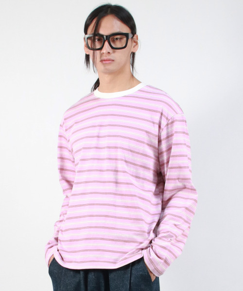 DEMARC(ドゥマーク)の「M MULTI STRIPE LONG SLEEVE TEE - Pink(Tシャツ/カットソー・メンズ・その他・LARGE/MEDIUM)」の9枚目の写真