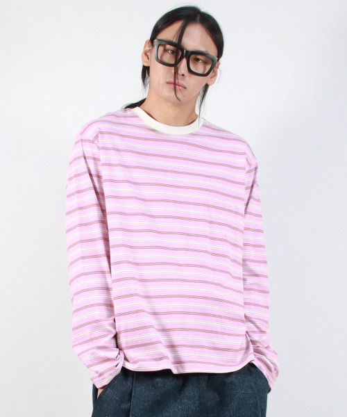 DEMARC(ドゥマーク)の「M MULTI STRIPE LONG SLEEVE TEE - Pink(Tシャツ/カットソー・メンズ・その他・LARGE/MEDIUM)」の11枚目の写真