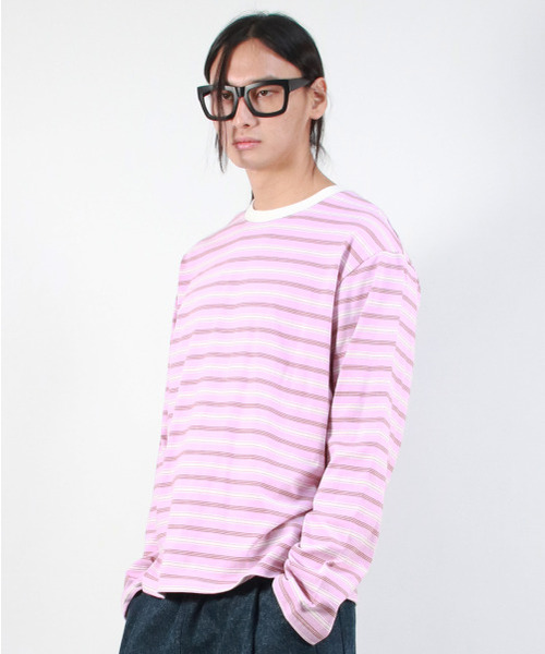 DEMARC(ドゥマーク)の「M MULTI STRIPE LONG SLEEVE TEE - Pink(Tシャツ/カットソー・メンズ・その他・LARGE/MEDIUM)」の12枚目の写真