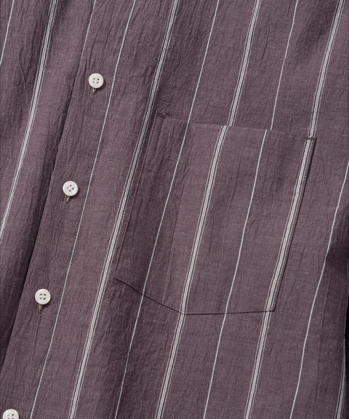NONBLANK(ノンブランク)の「クラフトウォッシングストライプシャツ_ワイン(シャツ/ブラウス・メンズ・バーガンディー・MEDIUM/LARGE/X-LARGE)」の5枚目の写真