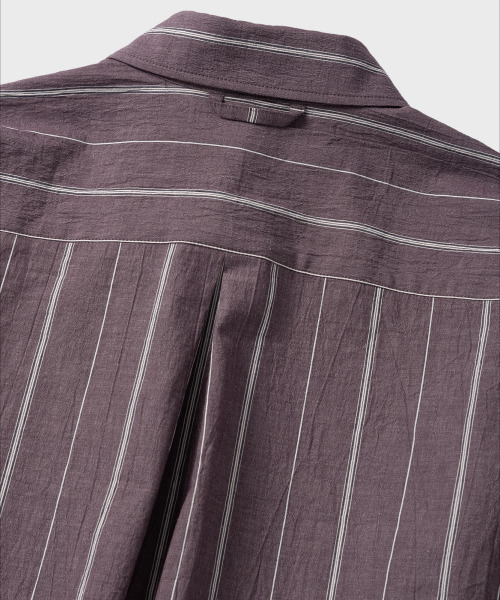 NONBLANK(ノンブランク)の「クラフトウォッシングストライプシャツ_ワイン(シャツ/ブラウス・メンズ・バーガンディー・MEDIUM/LARGE/X-LARGE)」の6枚目の写真