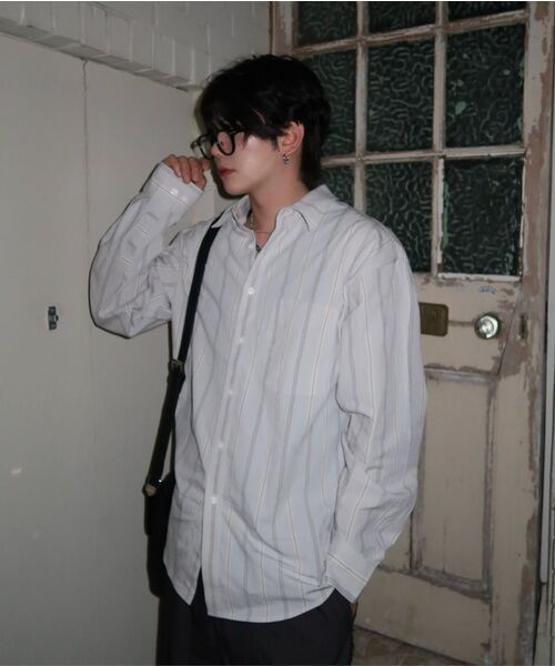 NONBLANK(ノンブランク)の「クラフトウォッシングストライプシャツ_ワイン(シャツ/ブラウス・メンズ・バーガンディー・MEDIUM/LARGE/X-LARGE)」の15枚目の写真