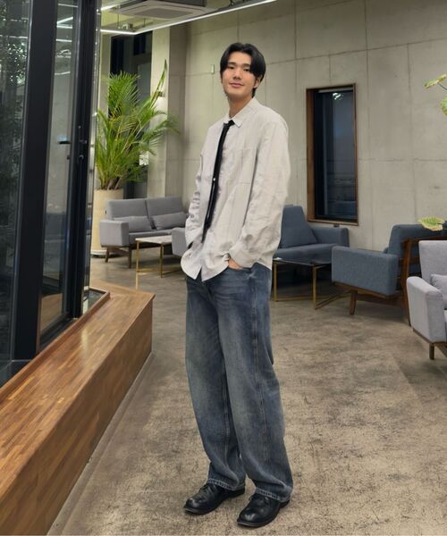 NONBLANK(ノンブランク)の「クラフトウォッシングストライプシャツ_ワイン(シャツ/ブラウス・メンズ・バーガンディー・MEDIUM/LARGE/X-LARGE)」の17枚目の写真