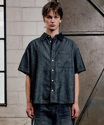 PLAC（プラック）の「半袖デニムシャツ L14 ワンブラック（シャツ/ブラウス）」