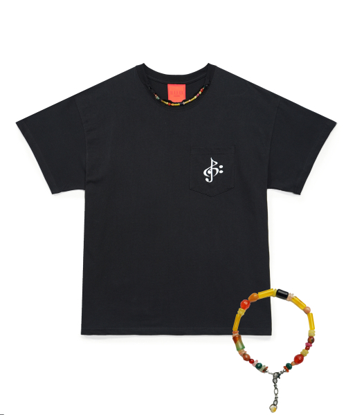 2113 STUDIO(イイルイルサムスタジオ)の「コンバーチブルストーンチョーカーティーシャツブラック(Tシャツ/カットソー・レディース・その他・FREE)」の1枚目の写真