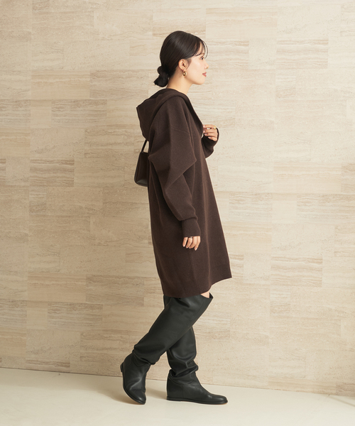 plage(プラージュ)の「フーディー ミニワンピース(ワンピース・レディース・キャメル/ブラウン・FREE)」の5枚目の写真