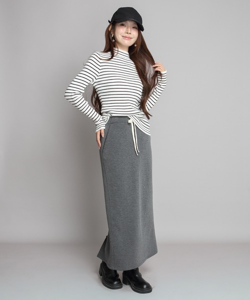 セール】【選べる丈感】ミンク風裏起毛ダンボールニットスカート