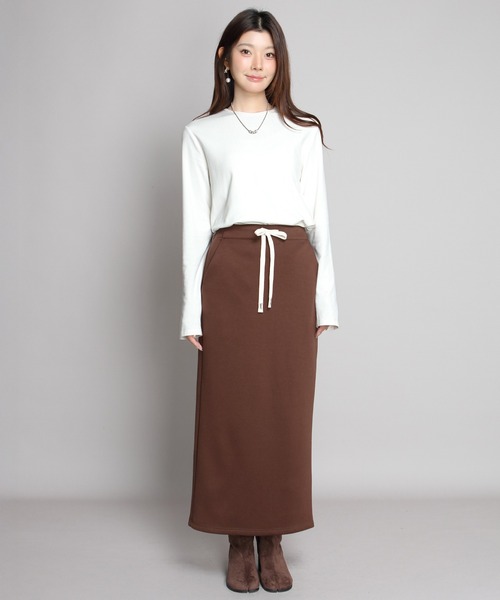 セール】【選べる丈感】ミンク風裏起毛ダンボールニットスカート