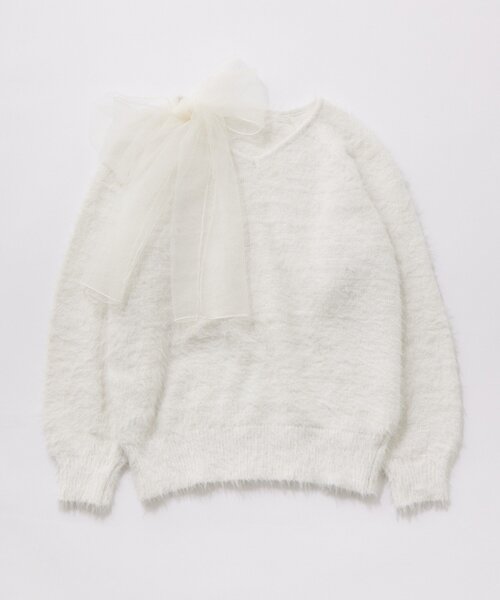 OLIVE des OLIVE（オリーブデオリーブ）の「チュールリボンゆるふわチュニック（ワンピース・レディース・イエロー/オフホワイト/トップグレー/ピンク/サックスブルー・FREE）」の13枚目の写真