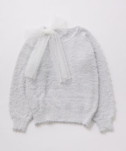 OLIVE des OLIVE（オリーブデオリーブ）の「チュールリボンゆるふわチュニック（ワンピース・レディース・イエロー/オフホワイト/トップグレー/ピンク/サックスブルー・FREE）」の20枚目の写真