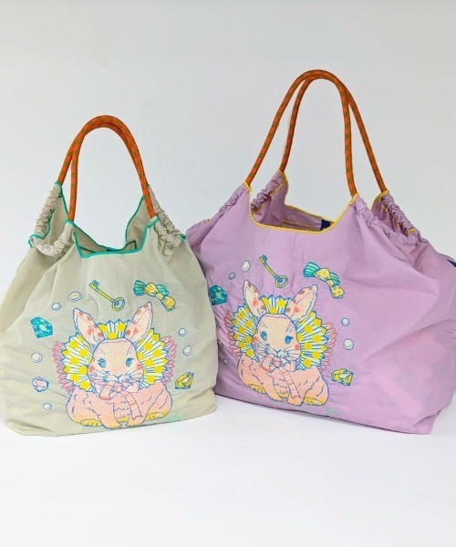 PICCIN（ピッチン）の「[Ball&Chain]shopping bag-D.M.RABBIT(L)（エコバッグ/サブバッグ・レディース・グレー・FREE）」の2枚目の写真