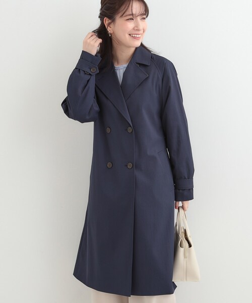 SHOO・LA・RUE（シューラルー）の「【S-LL/撥水】通勤や学校行事にも ロングトレンチコート（トレンチコート・レディース・ベージュ/ネイビー・01/02/03/04）」の2枚目の写真
